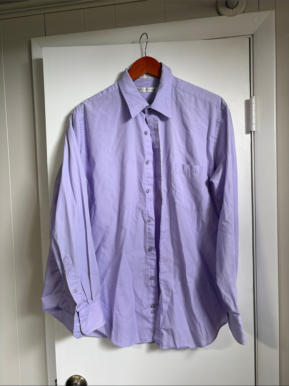 Geoffrey Beene Solid Lavender Long-Sleeve Dress Shirt